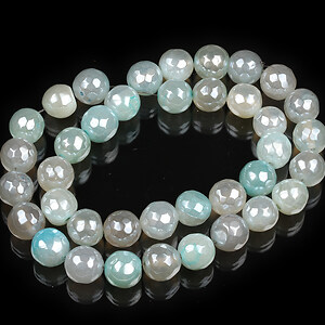 Margele agate crackle electroplacate luster sfere fatetate 10mm (sirag) - gri bleu