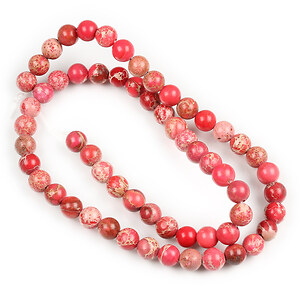 Margele regalite (jasp imperial) sfere 6mm (sirag) - rosu deschis