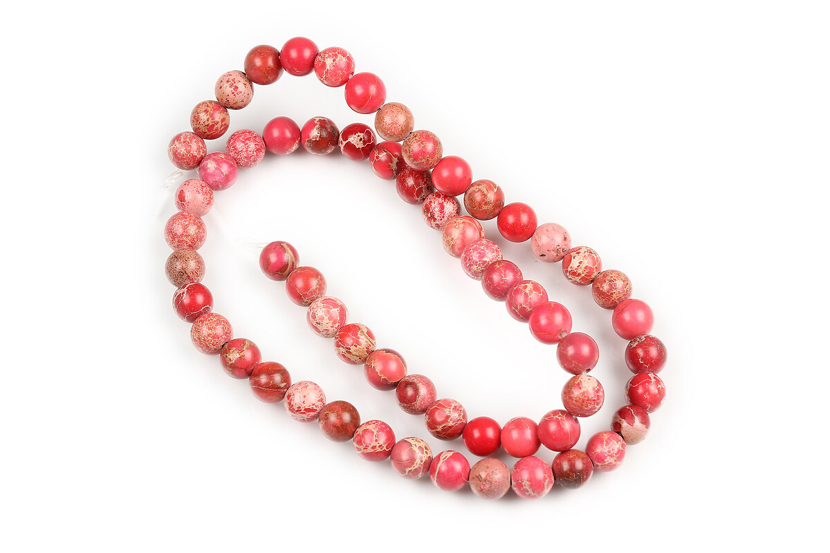 Margele regalite de sinteza (jasp imperial) sfere 6mm (sirag) - rosu deschis