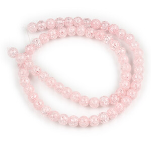 Margele cristal de gheata colorat sfere 6mm (sirag) - roz