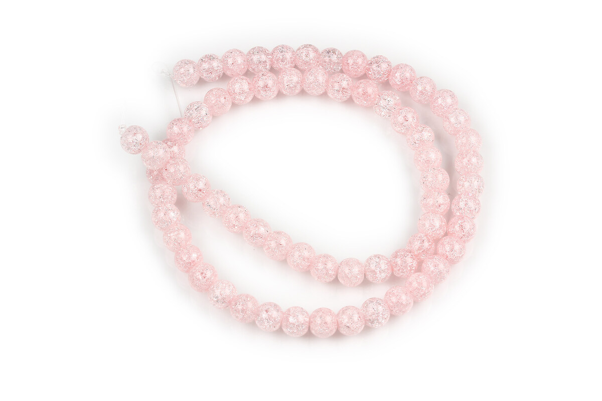 Margele cristal de gheata colorat sfere 6mm (sirag) - roz
