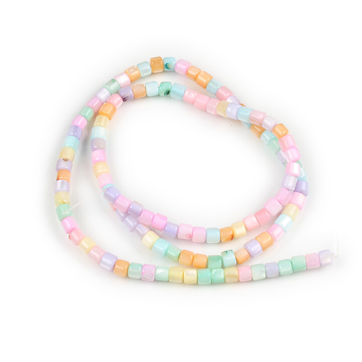 Margele sidef rondele Heishi 2,5x4mm (sirag) - multicolor