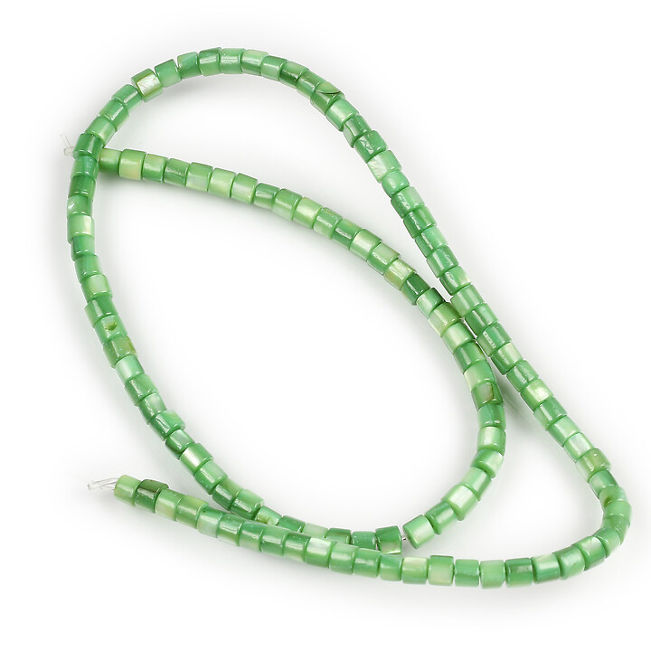 Margele sidef rondele Heishi 2,5x4mm (sirag) - verde