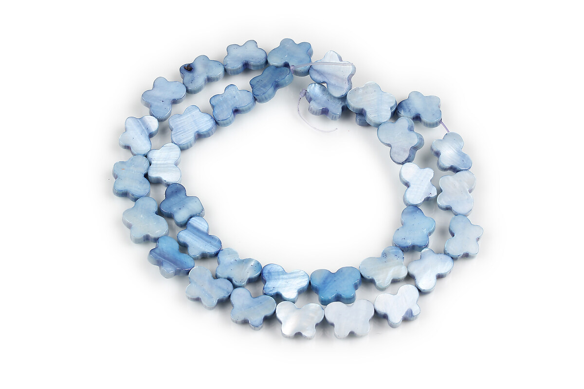 Margele sidef fluture 8x10x2,5mm (sirag) - albastru