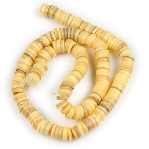 Margele sidef galben rondele Heishi 1-3x8-8,5mm (sirag)