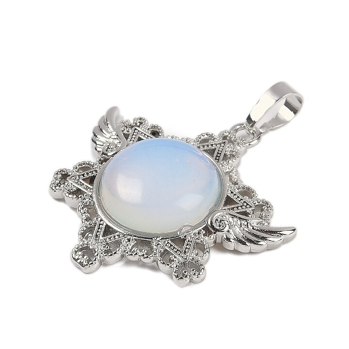 Pandantiv stea opalit, cu agatatoare argintiu inchis, 35x34mm