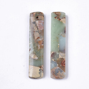 Pandantiv dreptunghi Aqua Terra Jasper 48x10mm