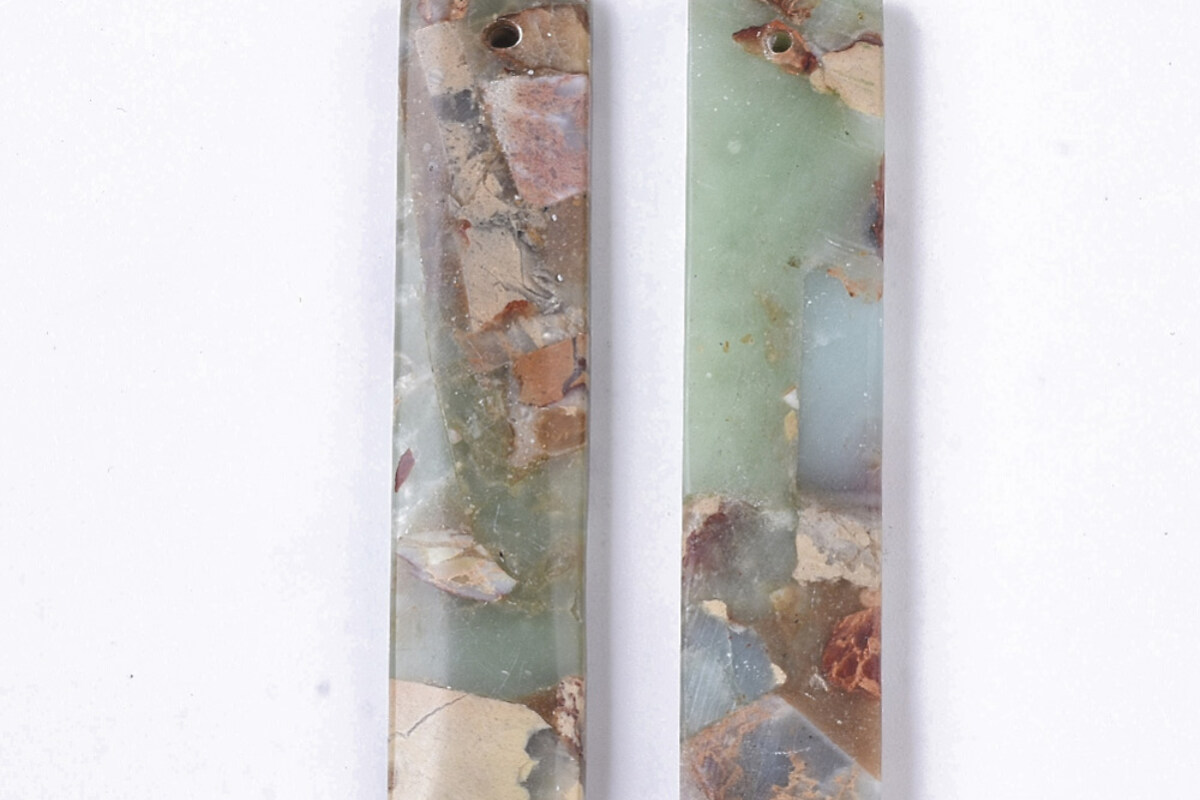 Pandantiv dreptunghi Aqua Terra Jasper 48x10mm
