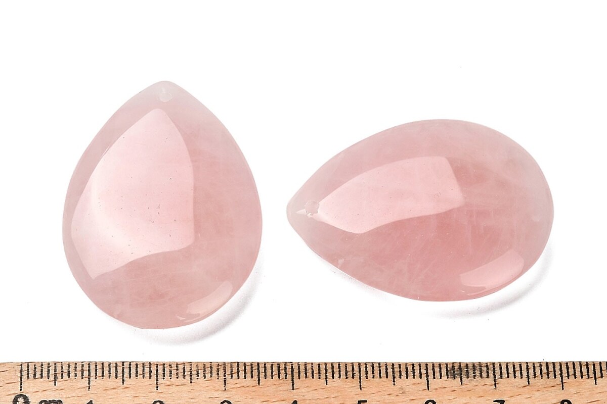 Pandantiv lacrima cuart roz 30x30mm