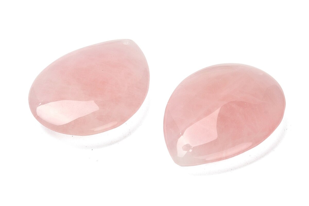 Pandantiv lacrima cuart roz 30x30mm