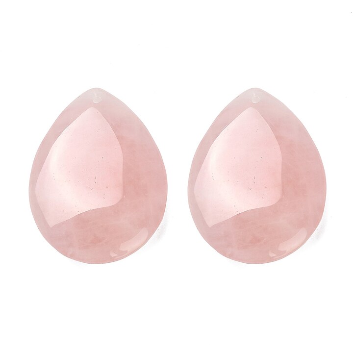 Pandantiv lacrima cuart roz 30x30mm