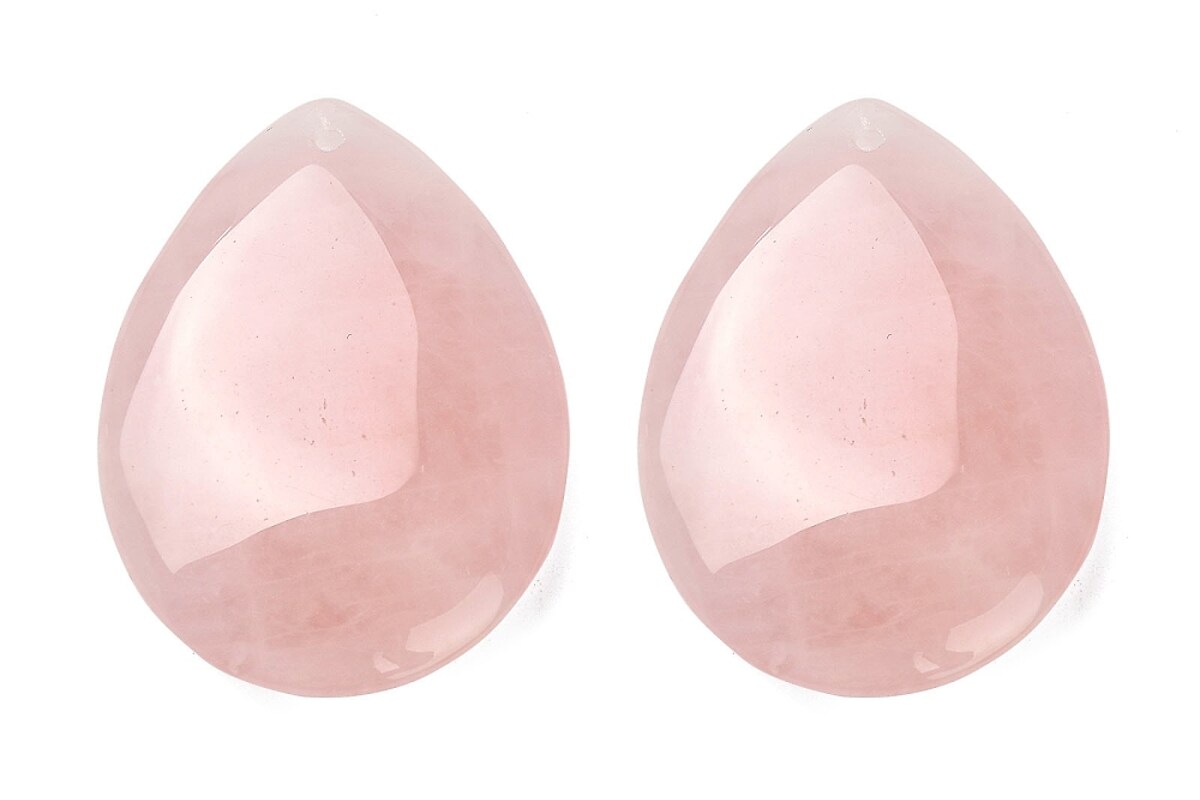 Pandantiv lacrima cuart roz 30x30mm