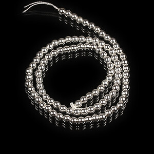 Margele hematit argintiu deschis sfere 4mm (sirag)