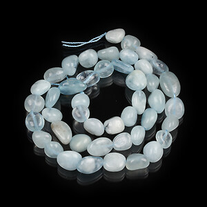 Margele aquamarine nuggets rotunjite 8-12x7-10mm (sirag)