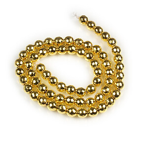 Hematit sfere fatetate 6mm - auriu deschis (sirag)