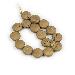 Margele Agate frosted geoda bronz banuti 12mm (sirag scurt)