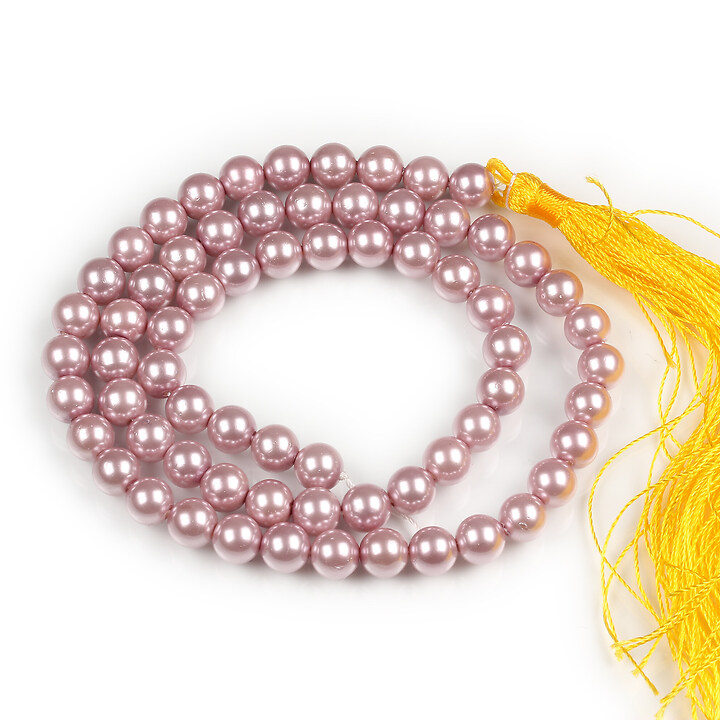 Margele perle tip Mallorca roz murdar sfere 6mm (sirag)