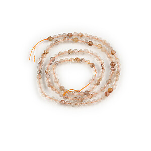 Margele cuart rutilat sfere fatetate 3mm (sirag)