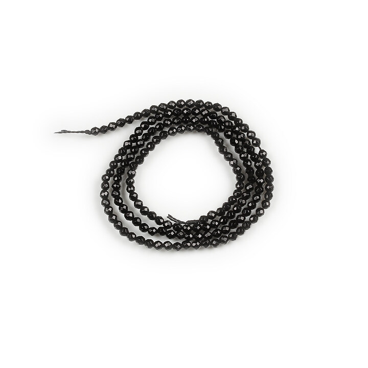 Margele spinel negru sfere fatetate 2mm (sirag)
