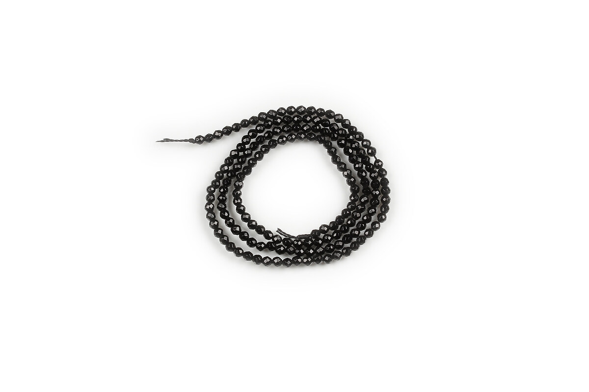 Margele spinel negru sfere fatetate 2mm (sirag)
