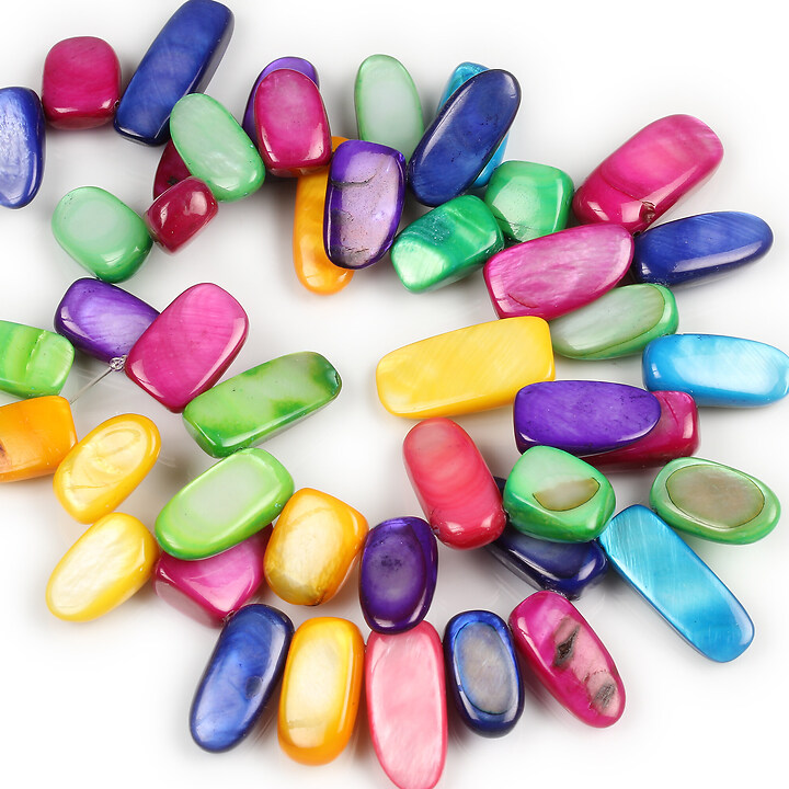 Margele sidef briolete 14-22x7-9mm (sirag) - mix