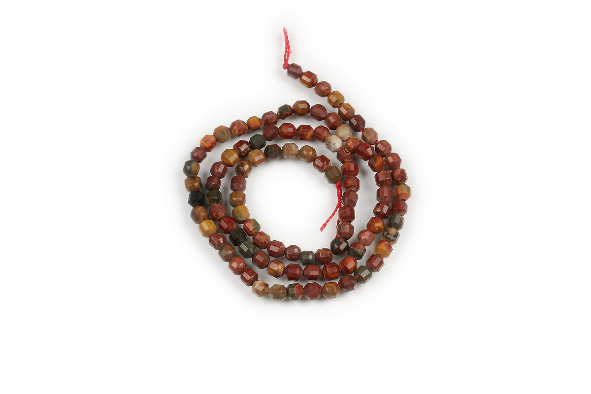 Margele Picasso Jasper sfere fatetate biconic 4-4,5mm (sirag)