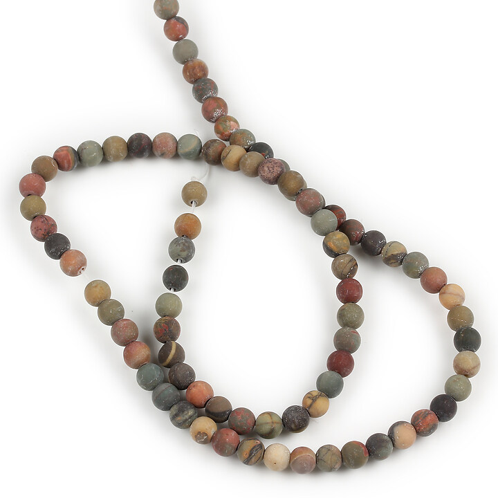 Margele Picasso Jasper frosted (mat) sfere 4mm (sirag)