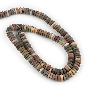 Margele Picasso Jasper frosted (mat) rondele 2x6mm (sirag)