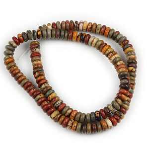 Margele Picasso Jasper rondele 2-3x6-7mm (sirag)