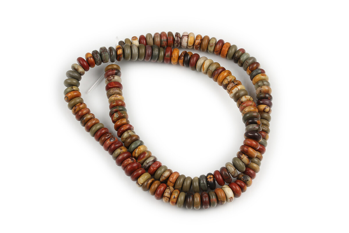 Margele Picasso Jasper rondele 2-3x6-7mm (sirag)