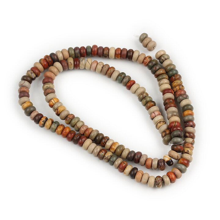 Margele Picasso Jasper rondele 2-2,5x4-4,5mm (sirag)