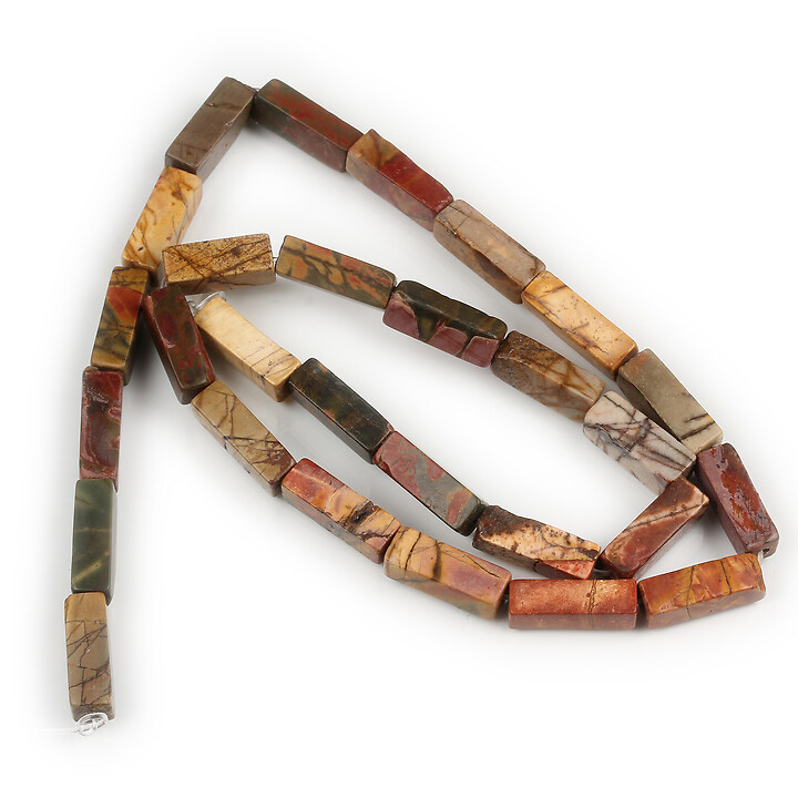 Margele Picasso Jasper dreptunghi 13x4-5mm (sirag)