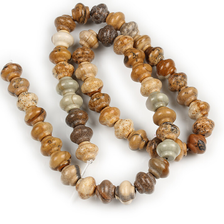 Margele Picture Jasper rondele bombate 7x9mm (sirag)