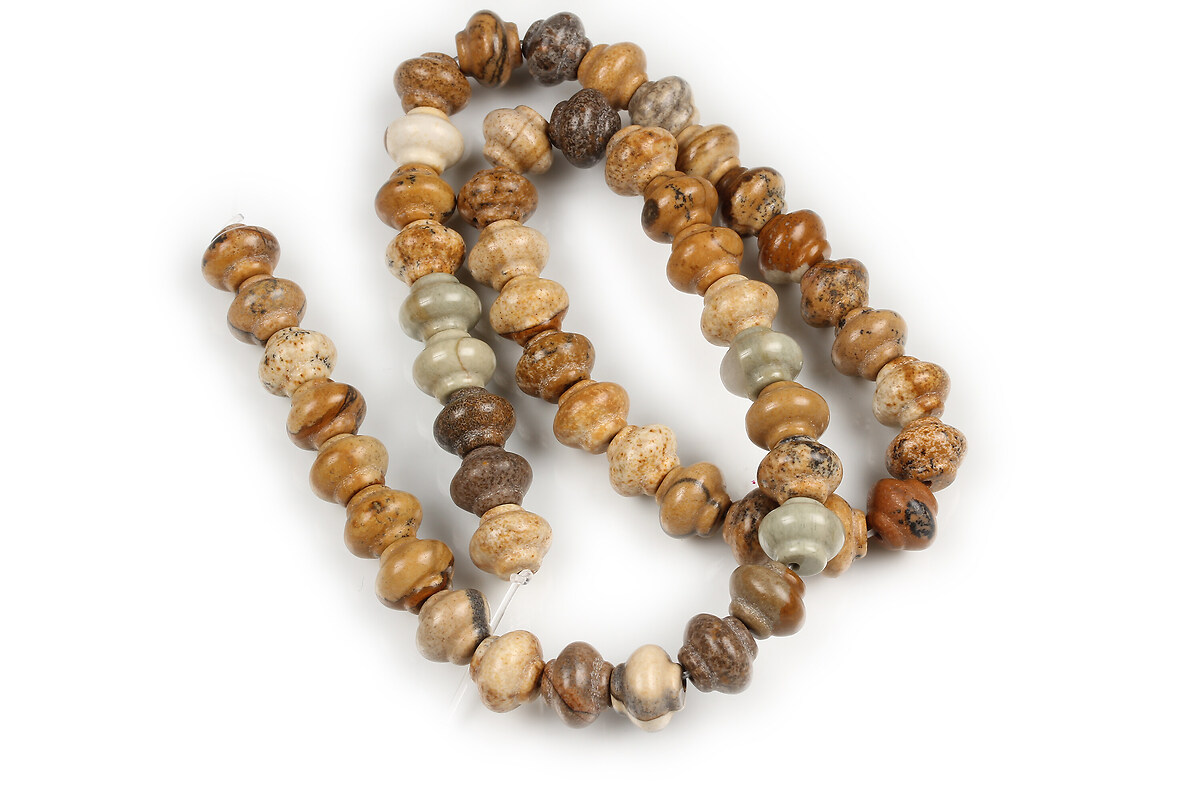 Margele Picture Jasper rondele bombate 7x9mm (sirag)