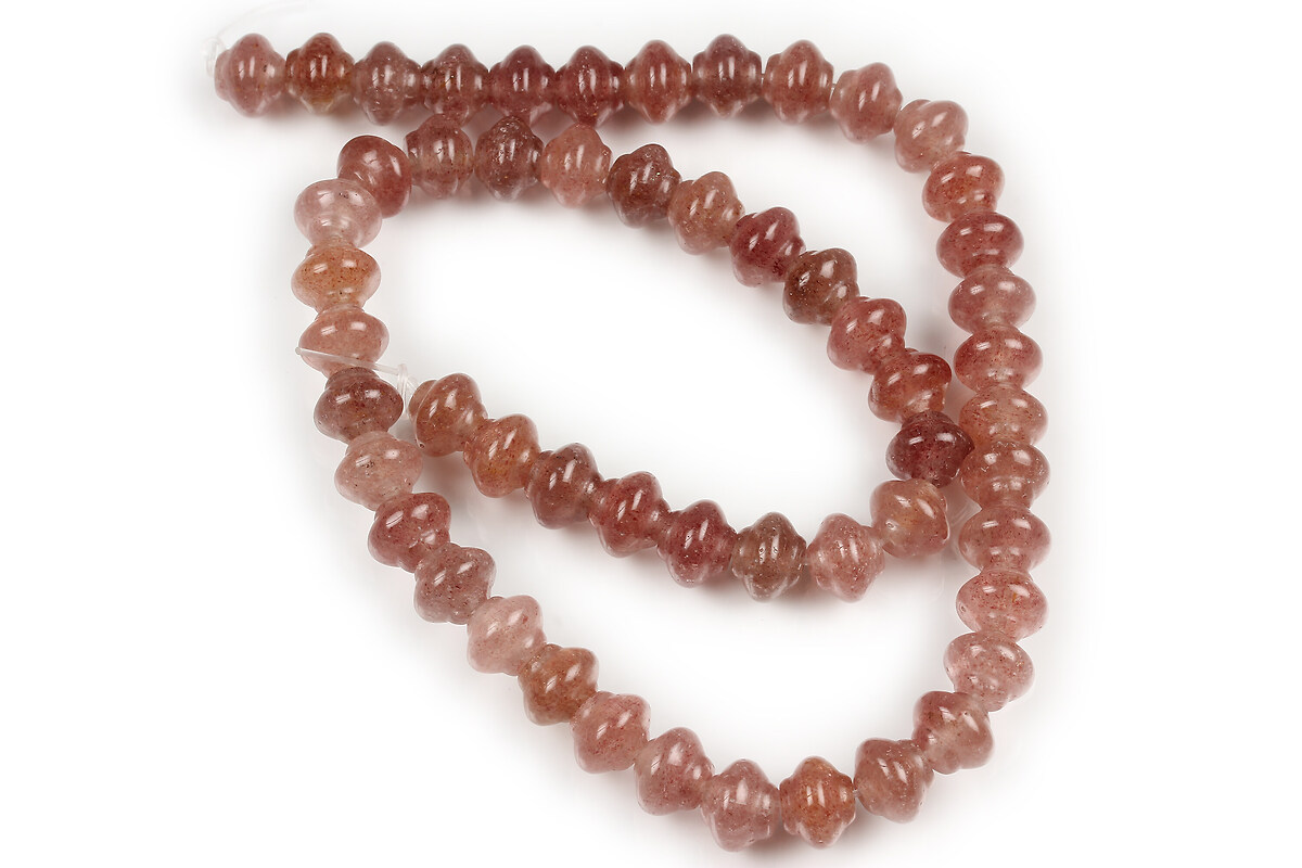 Margele Strawberry Cuart rondele bombate 7x9mm (sirag)