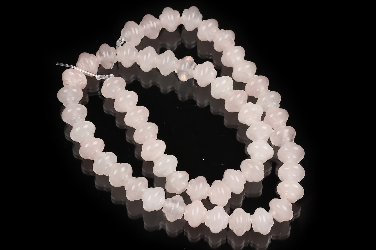 Margele cuart roz rondele bombate 7x9mm (sirag)