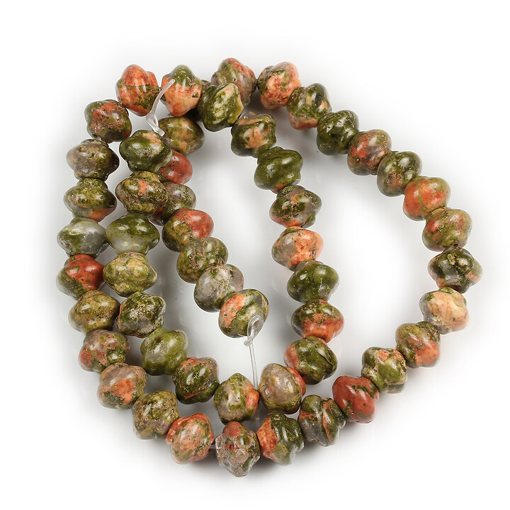 Margele unakite rondele bombate 7x9mm (sirag)