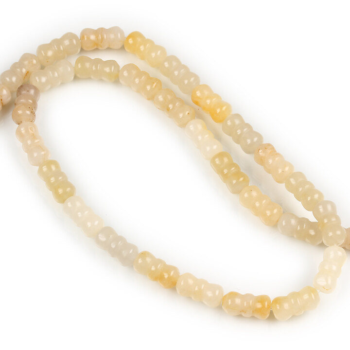 Margele jad galben funda 12x6mm (sirag)