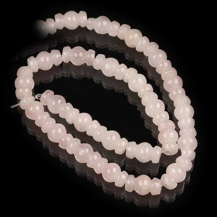 Margele cuart roz model vaza 14x8mm (sirag)