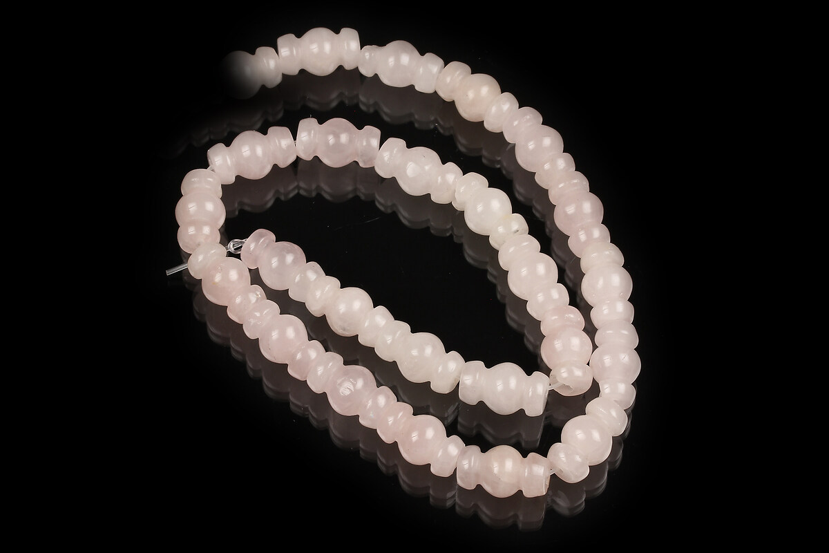 Margele cuart roz model vaza 14x8mm (sirag)