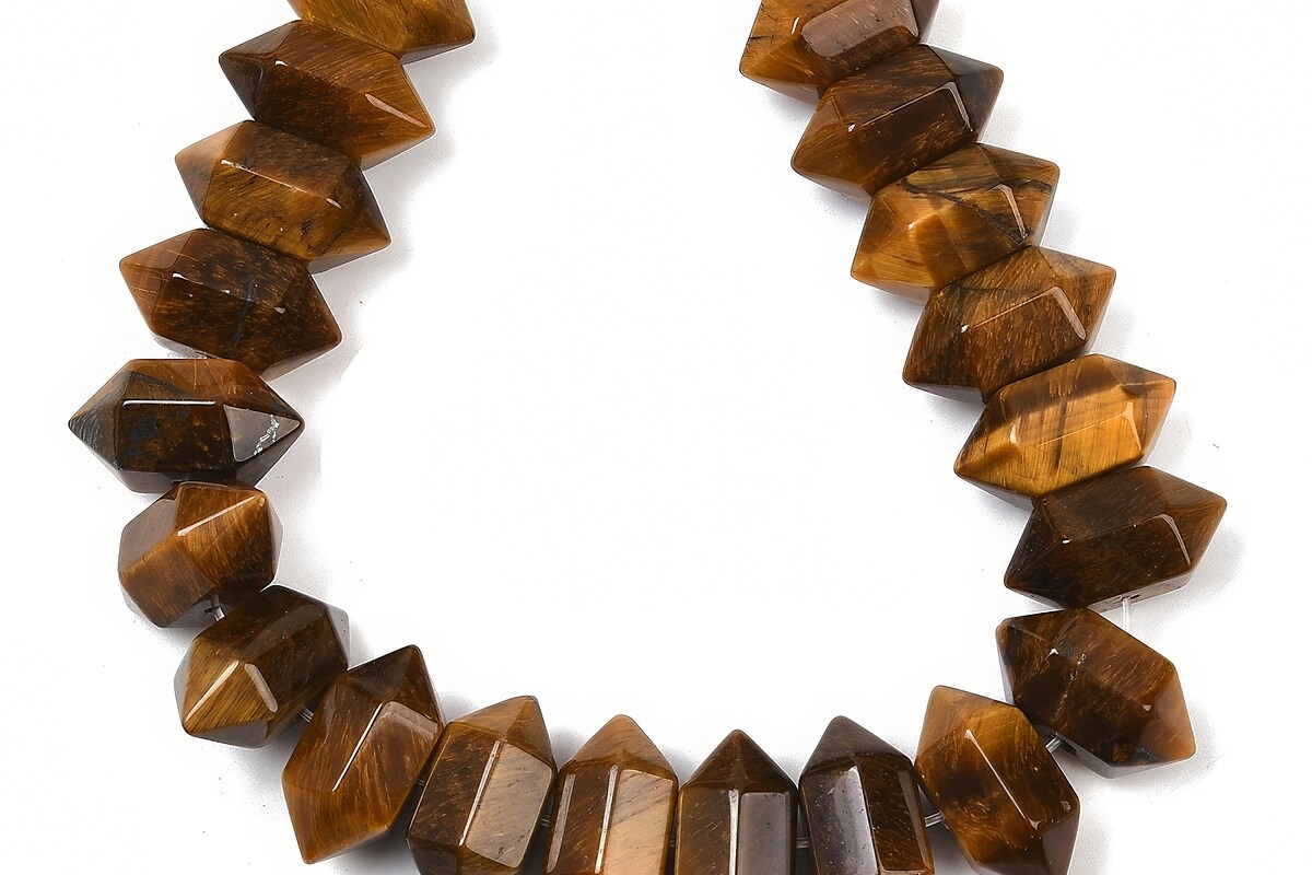 Margele ochi de tigru rondele mari fatetate 11x20mm (sirag scurt)