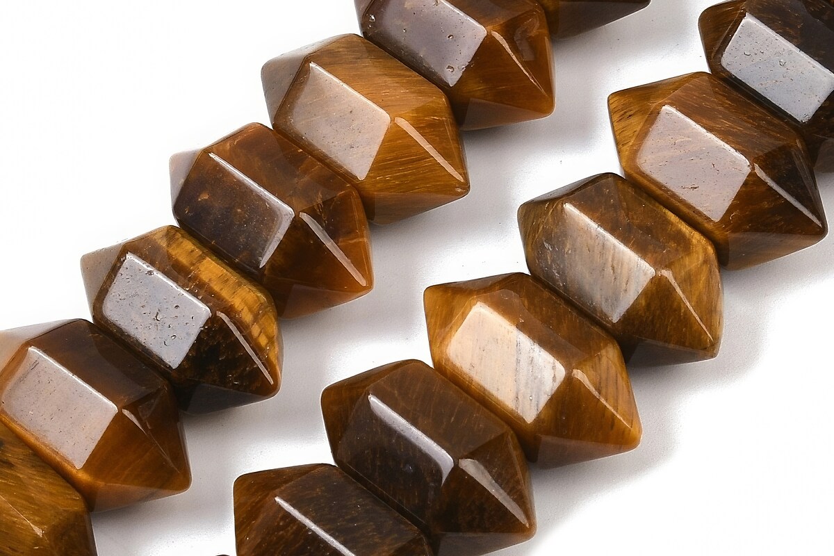 Margele ochi de tigru rondele mari fatetate 11x20mm (sirag scurt)