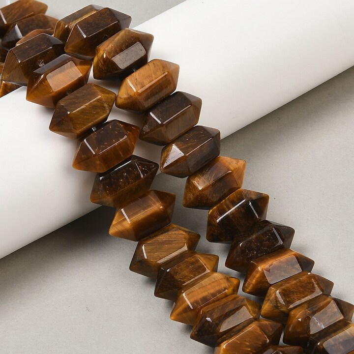 Margele ochi de tigru rondele mari fatetate 11x20mm (sirag scurt)