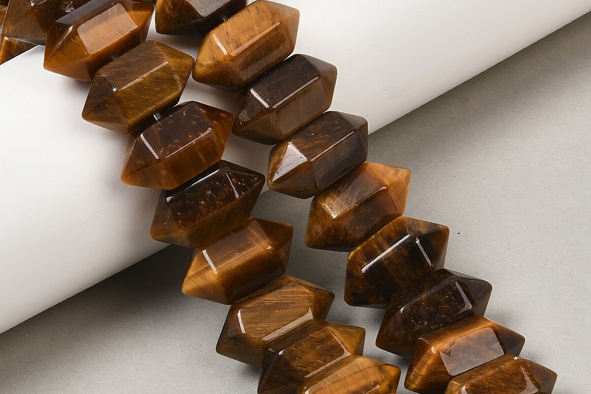 Margele ochi de tigru rondele mari fatetate 11x20mm (sirag scurt)