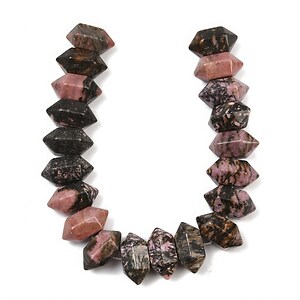 Margele rodonit rondele mari fatetate 11x20mm (sirag scurt)