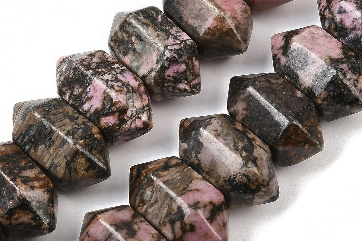 Margele rodonit rondele mari fatetate 11x20mm (sirag scurt)