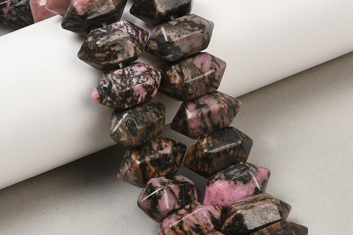 Margele rodonit rondele mari fatetate 11x20mm (sirag scurt)