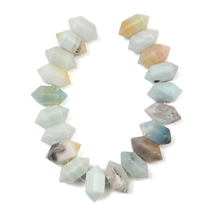 Margele amazonite rondele mari fatetate 11x20mm (sirag scurt)