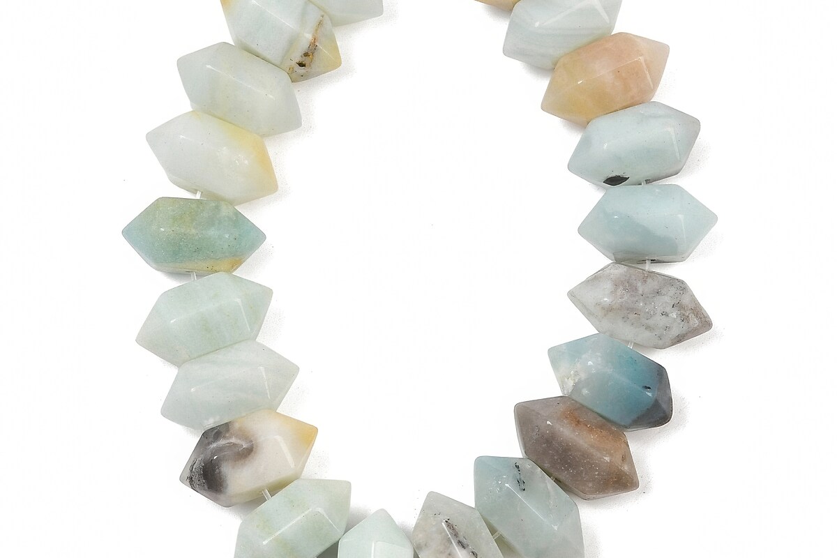 Margele amazonite rondele mari fatetate 11x20mm (sirag scurt)