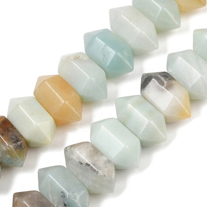 Margele amazonite rondele mari fatetate 11x20mm (sirag scurt)